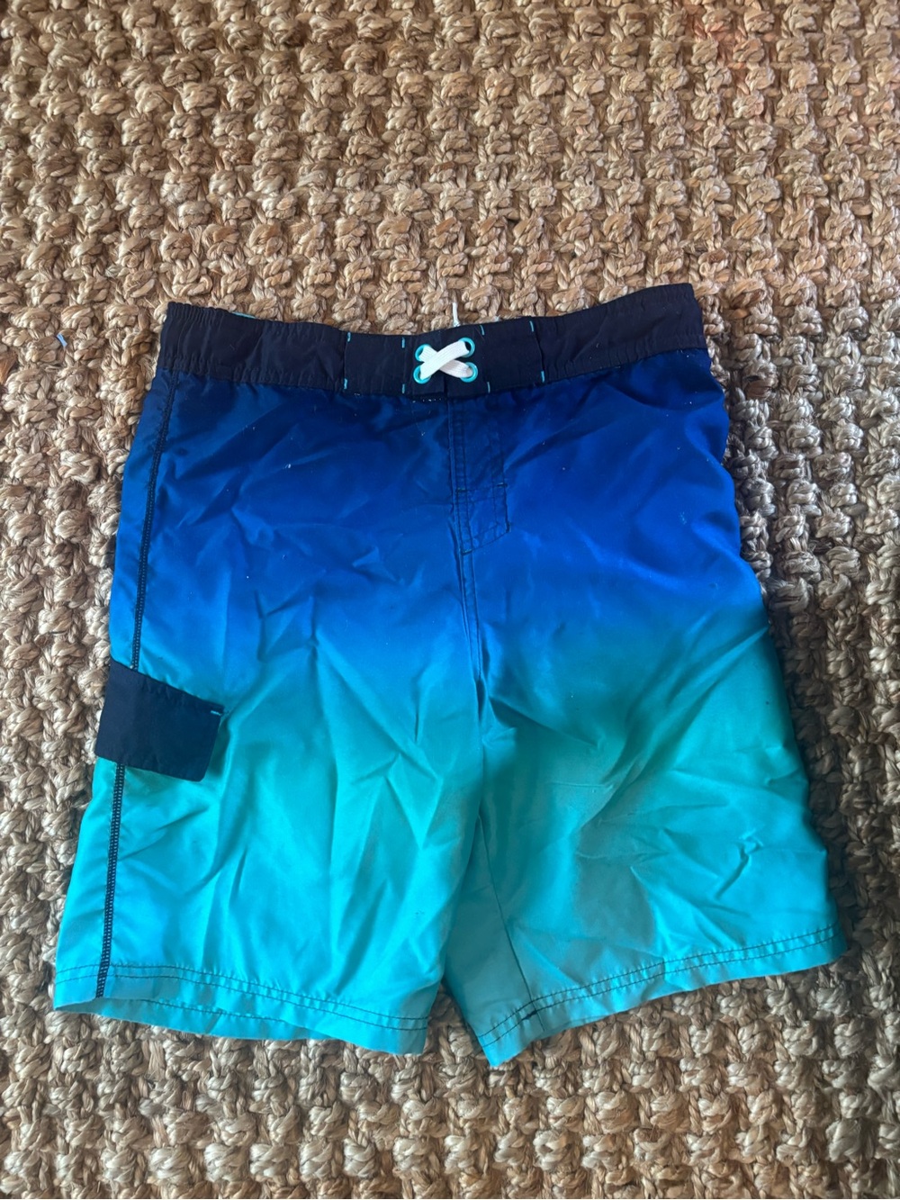 Cherokee Blue to Teal Ombre Boys Swim Trunks